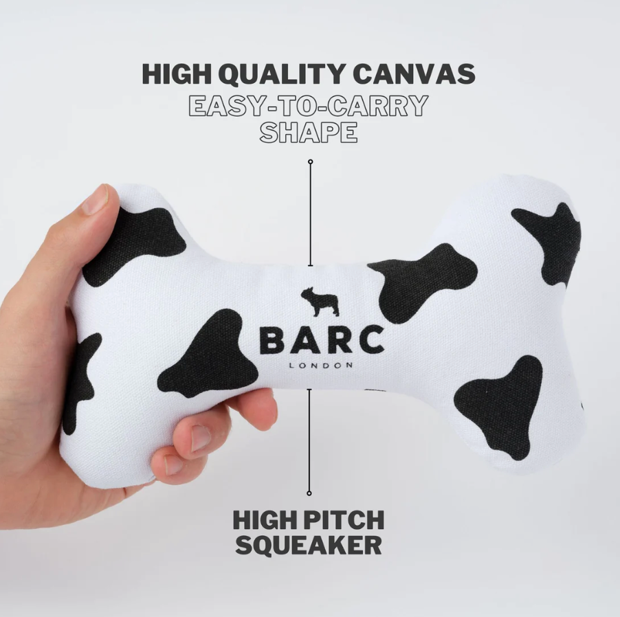 Cow Squeaky Dog Bone Toy