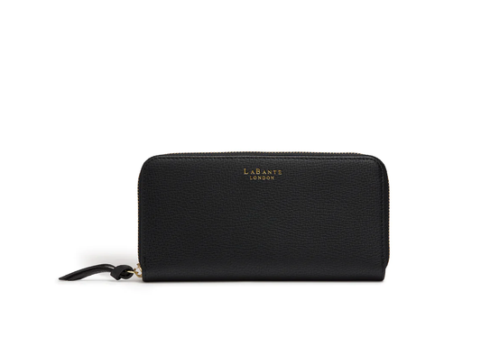 Serene Black Vegan Zip Around Wallet