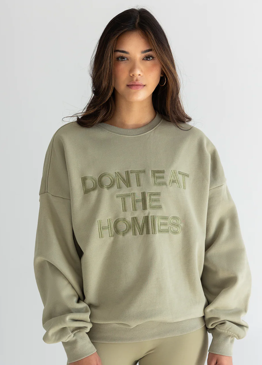 Embroidered Slogan Sweatshirt
